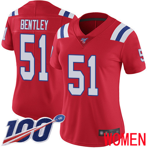 New England Patriots Football #51 100th Limited Red Women Ja Whaun Bentley Alternate NFL Jersey->youth nfl jersey->Youth Jersey